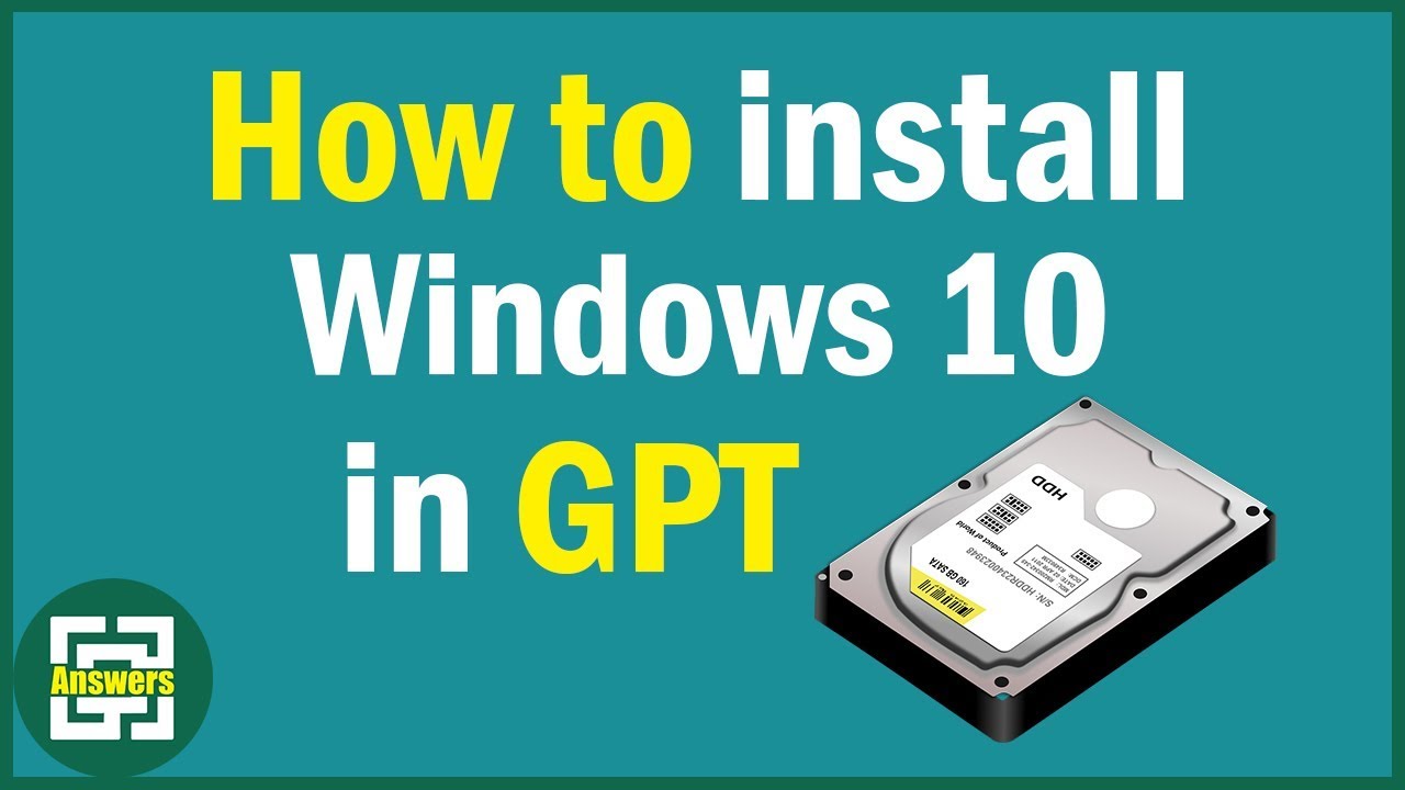 windows 10 install gpt